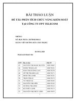 QUẢN TRỊ HỌC  CHỨC NĂNG KIỂM SOÁT CỦA CÔNG TY FPT