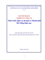 Bài thu hoạch trung cấp LLCT   phát triển dịch vụ du lịch ở thành phố đà nẵng hiện nay