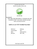 Thực hiện biện pháp phòng và trị bệnh cho chó tại bệnh xá thú y cộng đồng, trường đại học nông lâm thái nguyên 