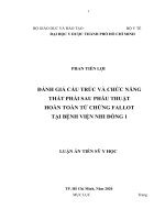 Đánh giá cấu trúc và chức năng thất phải sau phẫu thuật toàn bộ Tứ chứng Fallot tại Bệnh viện Nhi đồng 1 (FULL TEXT)