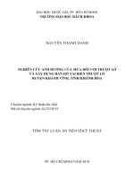 Tóm tắt luận án Tiến sĩ Kỹ thuật địa chất: Nghiên cứu ảnh hưởng của mưa đối với trượt lở và xây dựng bản đồ tai biến trượt lở huyện Khánh Vĩnh, tỉnh Khánh Hòa
