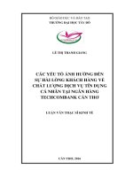 CÁC YẾU TỐ ẢNH HƯỞNG ĐẾN SỰ HÀI LÒNG KHÁCH HÀNG VỀ CHẤT LƯỢNG DỊCH VỤ TÍN DỤNG CÁ NHÂN TẠI NGÂN HÀNG TECHCOMBANK CẦN THƠ