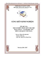 ĐỀ TÀI: MỘT SỐ BIÊN PHÁP GIÚP CHO TRẺ MẪU GIÁO 4 – 5 TUỔI HỌC TỐT MÔN LÀM QUEN VỚI TOÁN