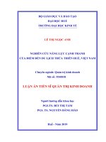 Luận án tiến sĩ Kinh tế: Nghiên cứu năng lực cạnh tranh của điểm đến du lịch Thừa Thiên Huế, Việt Nam