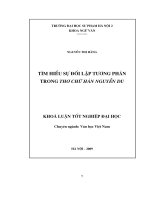 Luận văn sư phạm Tìm hiểu sự đối lập tương phản trong thơ chữ Hán Nguyễn Du