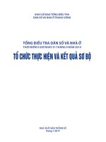 Tổng điều tra dân số và nhà ở thời điểm 0 giờ ngày 01 tháng 4 năm 2019  tổ chức thực hiện và kết quả sơ bộ 