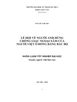 Luận văn sư phạm Lễ hội về người anh hùng chống giặc ngoại xâm của người Việt ở Đồng bằng Bắc bộ