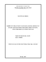 Tóm tắt Luận án tiến sĩ Kỹ thuật: Nghiên cứu thuật toán và xây dựng chương trình xử lý số liệu GNSS dạng RINEX nhằm phát triển ứng dụng công nghệ định vị vệ tinh ở Việt Nam