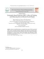 Du lịch cộng đồng: Hướng tạo và chuyển đổi sinh kế cho người dân