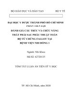 Đánh giá cấu trúc và chức năng thất phải sau phẫu thuật toàn bộ Tứ chứng Fallot tại Bệnh viện Nhi đồng 1 (TTVIET)
