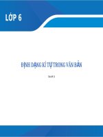 định dạng kí tự trong văn bản bài giảng điện tử tin học 6  sgk mới 