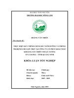 Thực hiện quy trình chăm sóc nuôi dưỡng và phòng trị bệnh cho lợn thịt nuôi tại trại công ty cổ phần khai thác khoáng sản thiên thuận tường, thành phố cẩm phả, tỉnh quảng ninh 