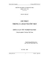 Luận văn sư phạm Ẩm thực trong ca dao người Việt