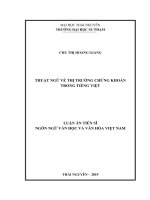 Luận án tiến sĩ ngôn ngữ văn học văn hóa việt nam  thuật ngữ về thị trường chứng khoán trong tiếng việt
