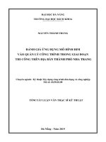 Đánh giá ứng dụng mô hình BIM vào quản lý công trình trong giai đoạn thi công trên địa bàn thành phố Nha Trang