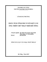 Phân tích tĩnh phi tuyến kết cấu ống thép chữ nhật nhồi bê tông