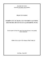 Nghiên cứu sử dụng cát ven biển Vạn Ninh - Khánh Hòa để sản xuất gạch không nung