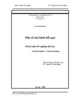 Luận văn sư phạm Một số mô hình hồi qui