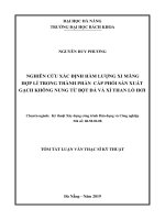 Nghiên cứu xác định hàm lượng xi măng hợp lý trong thành phần cấp phối sản xuất gạch không nung từ bột đá và xỉ than lò hơi