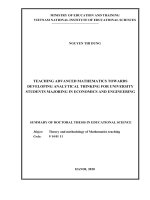 Dạy học toán cao cấp theo hướng phát triển tư duy phân tích cho sinh viên đại học khối ngành kinh tế, kĩ thuật tt tien anh 