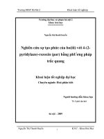 Luận văn sư phạm Nghiên cứu sự tạo phức của Ho(III) với 4-(Pyridylazo)-Rezoxin (Par) bằng phương pháp trắc quang