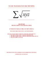 Sử dụng một ẩn phụ đơn giản giải phương trình chứa căn (ẩn phụ 1) – Lương Tuấn Đức