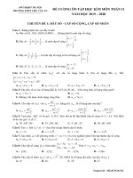 Đề cương ôn tập HK2 toán 11 năm 2019 2020 trường chu văn an hà nội 