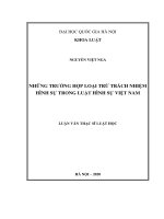 Những trường hợp loại trừ trách nhiệm hình sự trong luật hình sự việt nam​