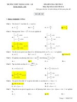 Đề kiểm tra chương 1 đại số và giải tích 11 trường THPT thăng long lâm đồng 