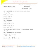 Đề thi HK1 toán 8 năm học 2018 2019 trường THCS dịch vọng hà nội 