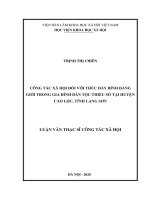CÔNG tác xã hội đối với THÚC đẩy BÌNH ĐẲNG GIỚI TRONG GIA ĐÌNH dân tộc THIỂU số tại HUYỆN CAO lộc, TỈNH LẠNG sơn 