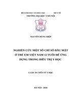 NGHIÊN cứu một số CHỈ số đầu mặt ở TRẺ EM VIỆT NAM 12 TUỔI để ỨNG DỤNG TRONG điều TRỊ y học 