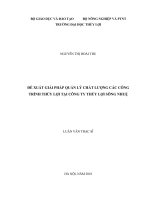 Đề xuất giải pháp quản lý chất lượng các công trình thủy lợi tại Công ty thủy lợi