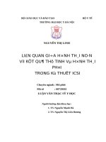 LIÊN QUAN GIỮA HÌNH THÁI NOÃN với kết QUẢ THỤ TINH và HÌNH THÁI PHÔI TRONG kỹ THUẬT ICSI 