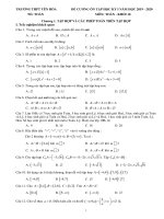 Đề cương ôn tập HK1 toán 10 năm 2019 2020 trường yên hòa hà nội 