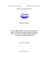 Hoàn thiện công tác quản lý chi phí đầu tư xây dựng tại Ban Quản lý dự án đầu tư xây dựng