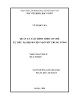 QUẢN lý tài CHÍNH THEO cơ CHẾ tự CHỦ tại BỆNH VIỆN nội TIẾT TRUNG ƯƠNG 