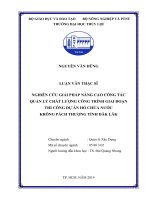 Nghiên cứu giải pháp nâng cao công tác quản lý chất lượng công trình giai đoạn thi công dự án hồ chứa nước