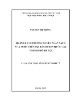 QUẢN lý CHI THƯỜNG XUYÊN NGÂN SÁCH NHÀ nước TRÊN địa bàn HUYỆN QUỐC OAI, THÀNH PHỐ hà nội 
