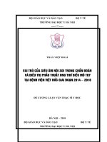 VAI TRÒ của SIÊU âm nội SOI TRONG CHẨN đoán và điều TRỊ PHẪU THUẬT UNG THƯ BIỂU mô tụy tại BỆNH VIỆN VIỆT đức GIAI đoạn 2014 – 2018 