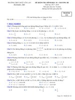 Đề kiểm tra hình học 10 chương 3 năm 2017 2018 trường THPT nhữ văn lan hải phòng 