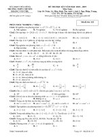 Đề thi HK1 toán 10 năm 2018 2019 trường chuyên hoàng văn thụ hòa bình 