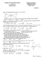 Đề thi học kỳ 1 toán 12 năm học 2017 2018 trường THPT phan đình phùng hà nội 