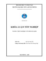KHÓA LUẬN TỐT NGHIỆP NGÀNH : VIỆT NAM HỌC (VĂN HÓA DU LỊCH)