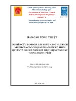 NGHIÊN CỨU ĐÁNH GIÁ CÁC CHỨC NĂNG VÀ TRÁCH NHIỆM CỦA CÁC CƠ QUAN NHÀ NƯỚC CÓ THẨM QUYỀN VÀ CƠ CHẾ PHỐI HỢP THỰC HIỆN CÔNG TÁC TƯƠNG TRỢ TƯ PHÁP