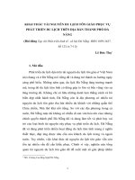 KHAI THÁC tài NGUYÊN DU LỊCH tôn GIÁO PHỤC vụ PHÁT TRIỂN DU LỊCH TRÊN địa bàn THÀNH PHỐ đà NẴNG