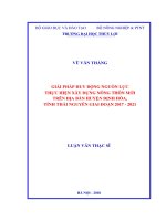 Giải pháp huy động nguồn lực thực hiện xây dựng nông thôn mới trên địa bàn