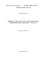 Nghiên cứu thu gom và xử lý bùn thải đô thị Thành phố Bà Rịa, tỉnh Bà Rịa - Vũng Tàu