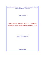 Hoàn thiện công tác quản lý tài chính tại công ty cổ phần xi măng La Hiên VVMI