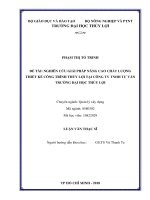 Nghiên cứu giải pháp nâng cao chất lượng thiết kế công trình thủy lợi tại Công ty TNHH tư vấn